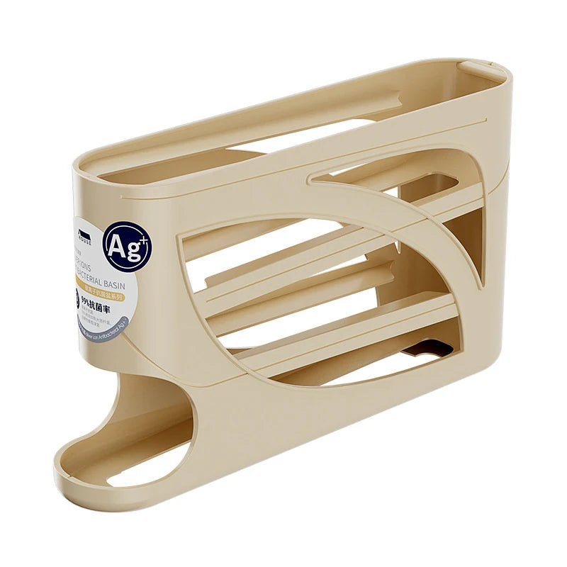 4 Layers Automatic Rolling Egg Holder Rack Fridge Storage Box Qme