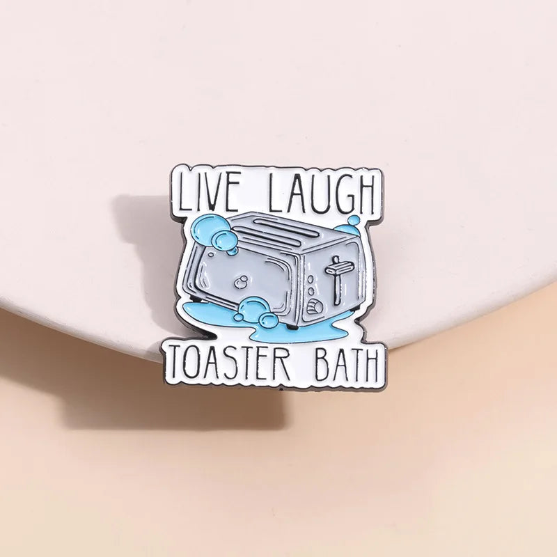 Blue Ice Toaster Enamel Pins Elegant Brooch Badges Versatile Clothing Qme
