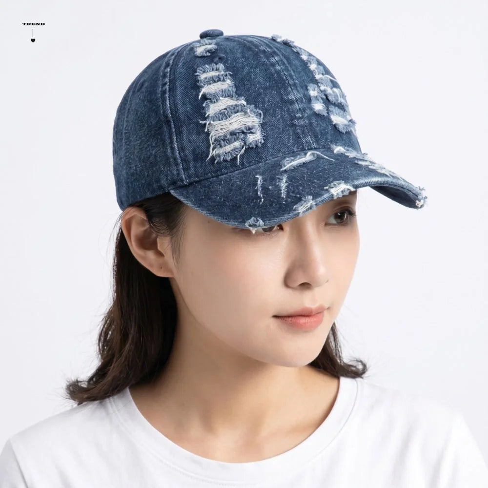 Simple Creative Denim Baseball Cap Hip Hop Cotton Sunscreen Hat Qme