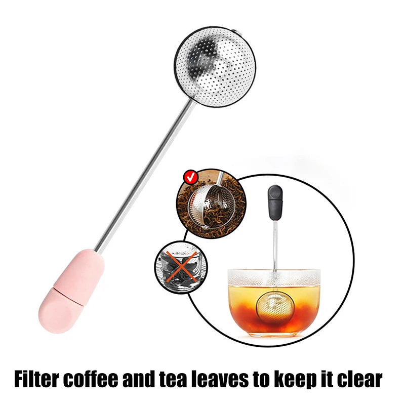 Tea Ball Strainer Filter Mesh Coffee Grounds Portable Outdoor 304 Qme