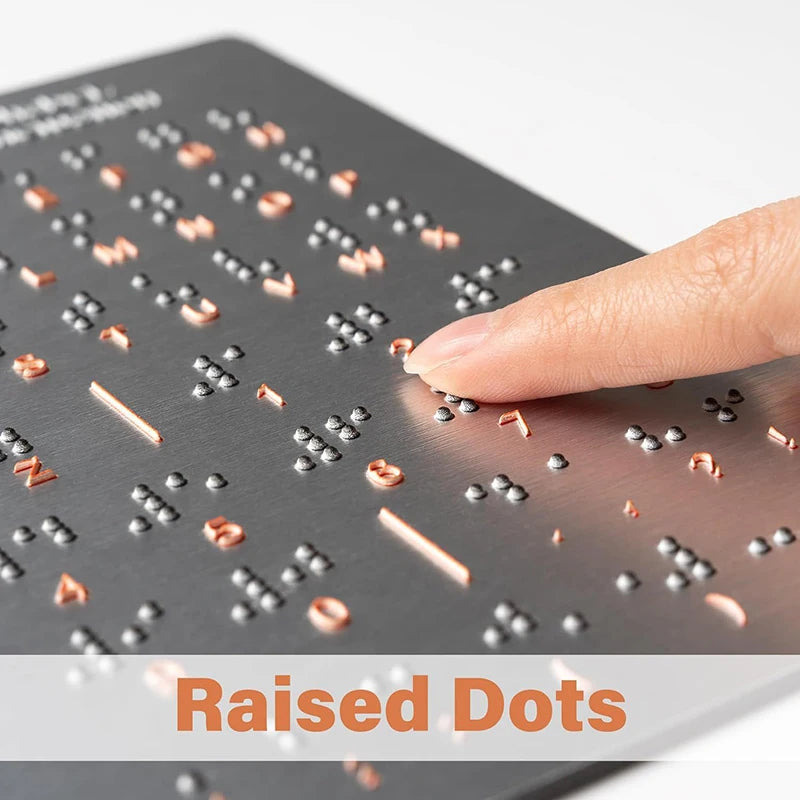 Braille Alphabet Numbers Learning Tool Durable Metal Tactile Bump Qme