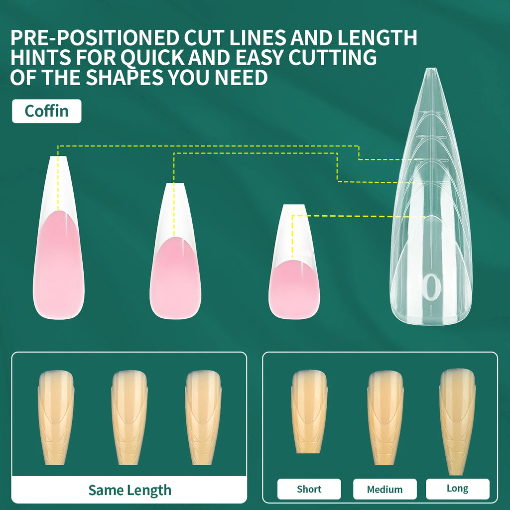 Nailpop Nail Dual Forms 15Sizes Stiletto Extension Gel Full Cover Qme