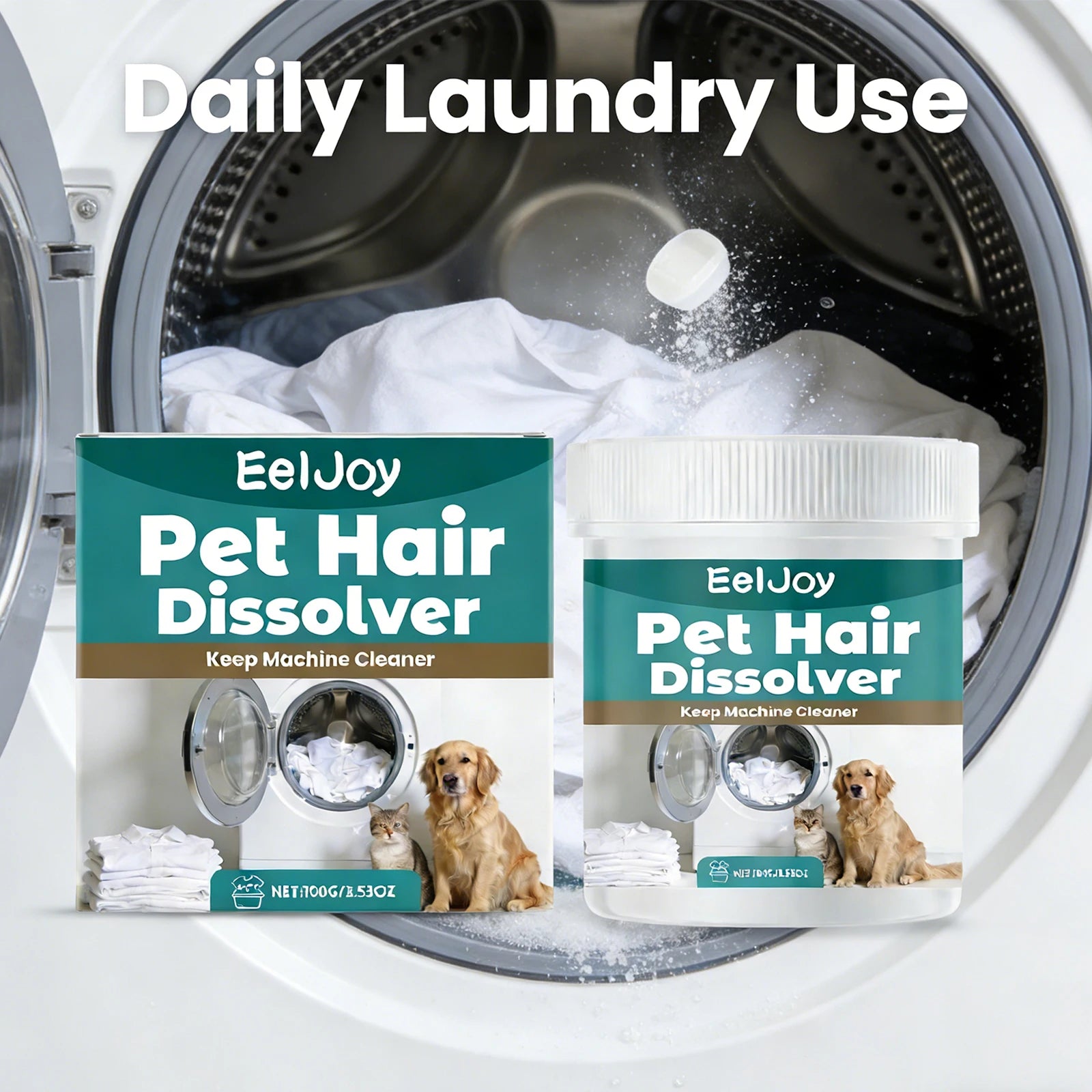 Pet Hair Dissolving Agent Decompose Pet Hair Clean Clothing Reduce Hair Residue Safe for Fabrics Household Clothing Care Cleaner Qme