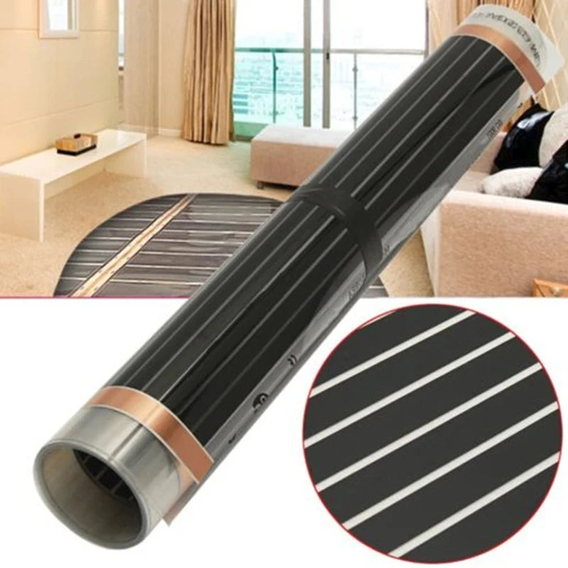 220V 50cm Width Electric Heating Film Infrared Underfloor Foil Warming Mat Living Room Heating Systems Parts Heating Foil Mat Qme