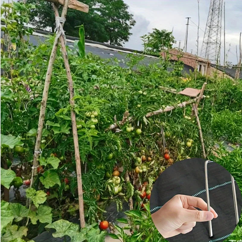 The U-shaped garden stake is very suitable for securing weed fabric, landscape nets and camping tents. Qme