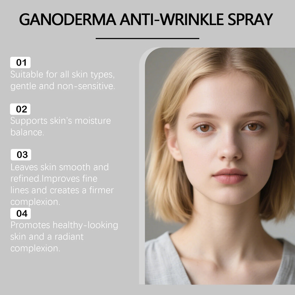 Lingzhi Moisturizing Facial Toner Spray Anti-Wrinkle Hydrating Brightening Refreshing Non-sticky Rejuvenating Ganoderma Face Mis Qme