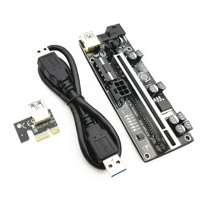 16x Adapter Card, 8 Capacitor Shielding Slot Marquee, GPU Module Extension Cable, PCI - E Riser Card, VER010S PLUS Qme