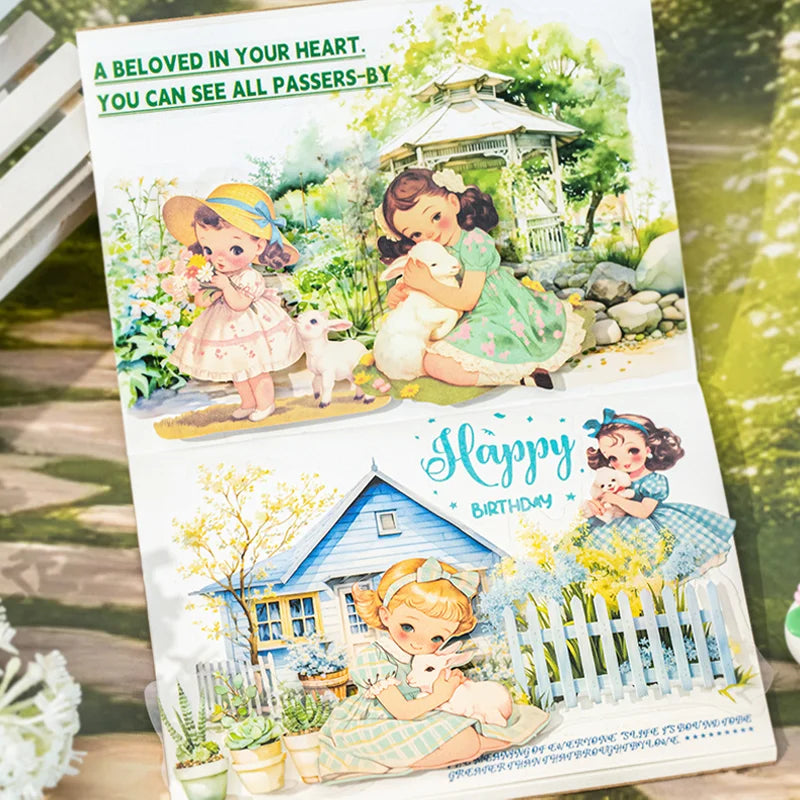 30 Sheets Vintage Cute Character Stickers for Handmade DIY Scrapbooking Guitar Phone Case Notebook Decoration Art Craft Qme