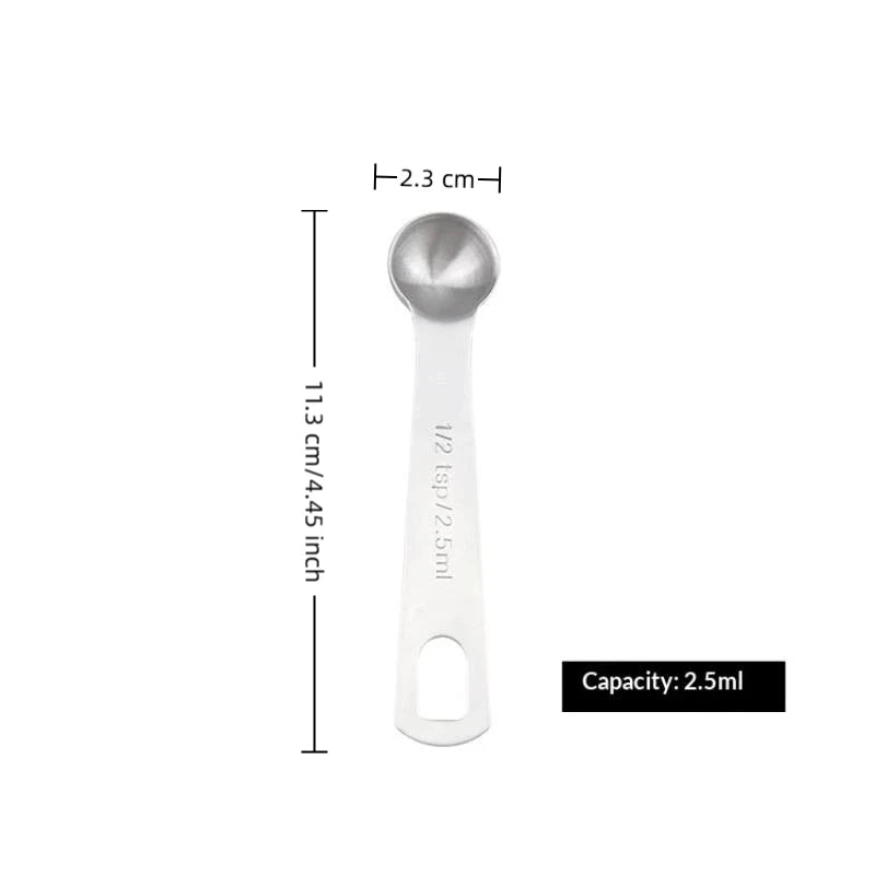 Stainless Steel Measuring Spoon 1 5 Scale Ruler Kitchen Cooking Qme 25ml