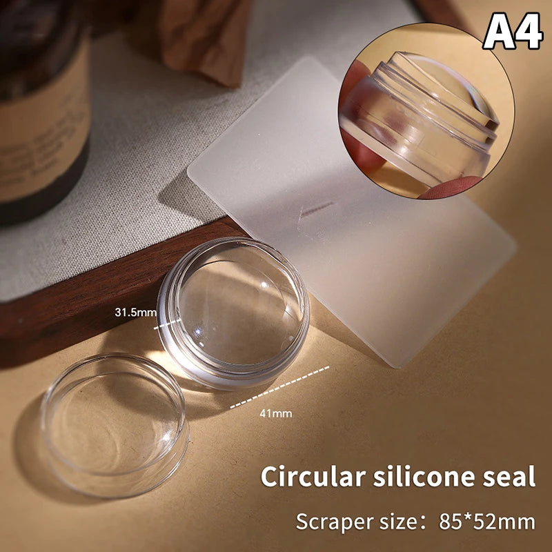 Silicone Transparent Nail Art Stamping Easy DIY Designs Reusable Qme A4