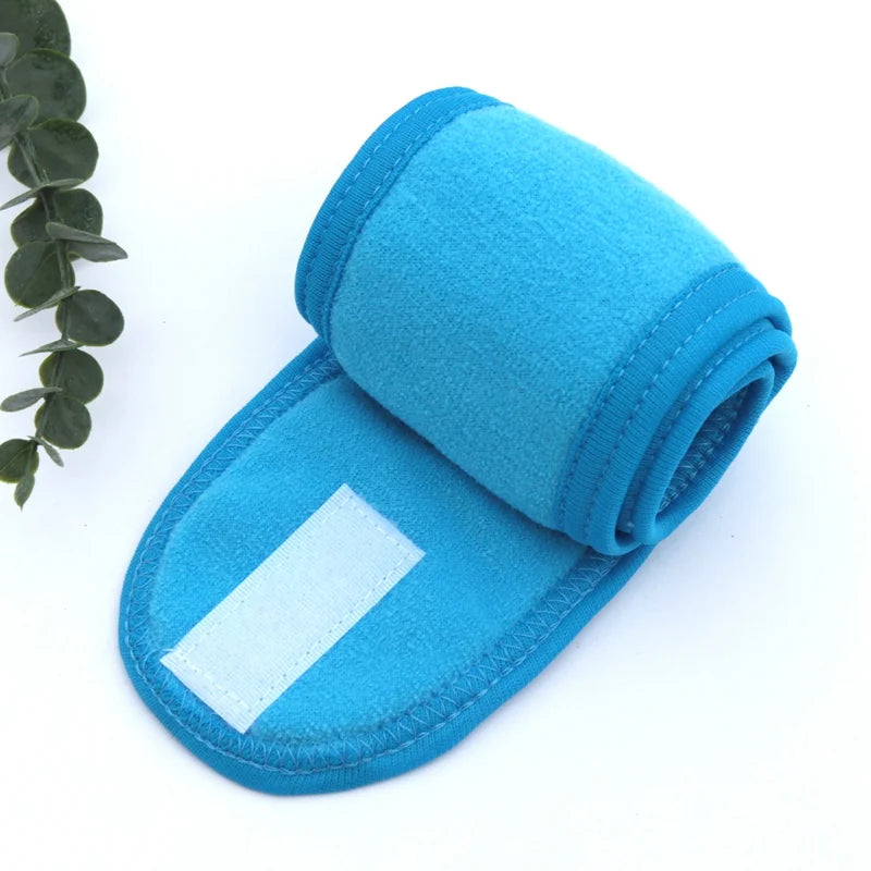 Women Head Band Adjustable SPA Facial Yoga Headband Bath Makeup Hair Qme Blue