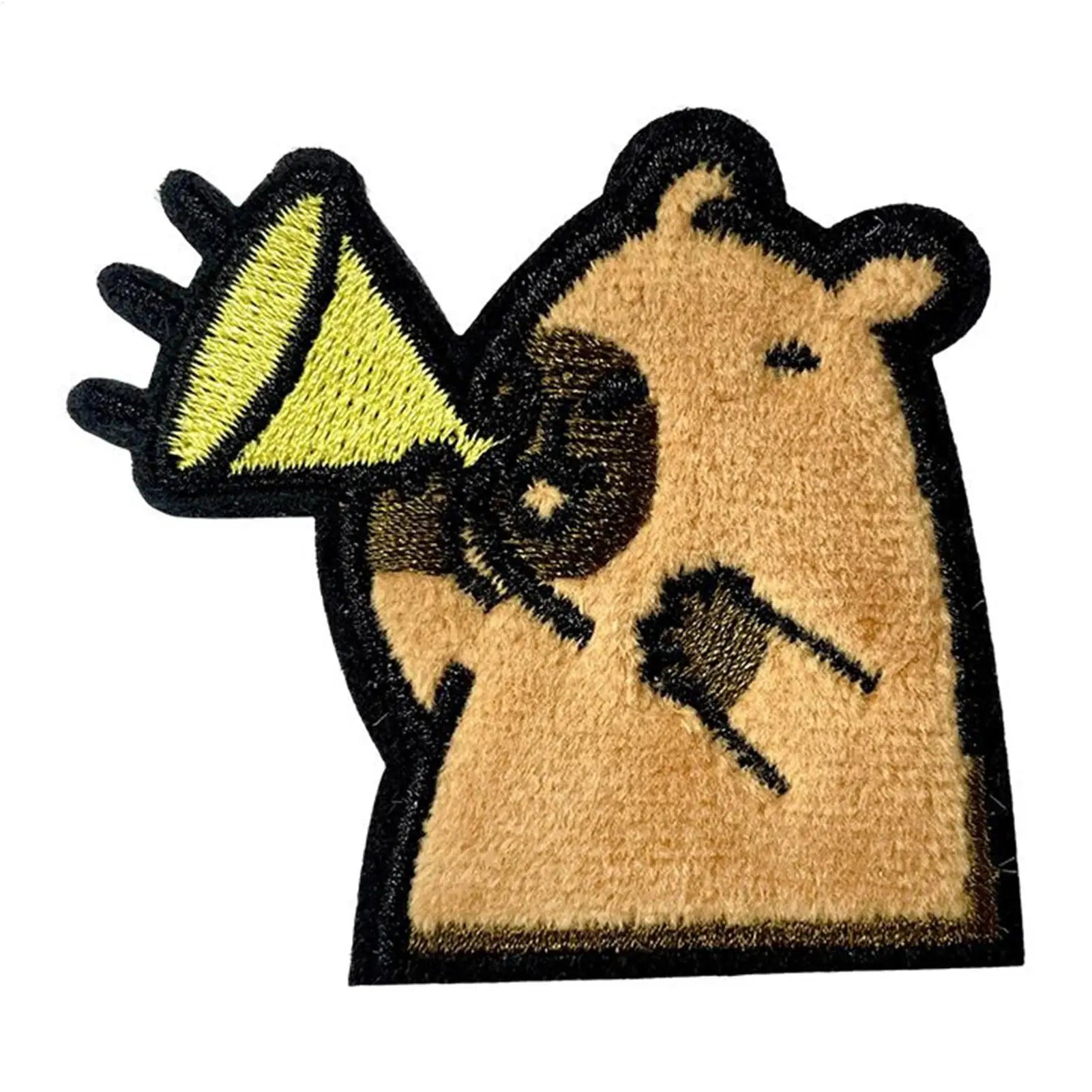 Animal Iron Patches Kids Decorative Capybara Shape Embroidery Qme
