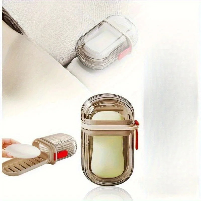 Portable Travel Soap Dish Storage Box Set - Compact & Lightweight, Transparent Travel Case with Secure Lid for Toothbrushes Qme