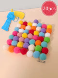Random Cat Toy Interactive High Fun Toy Gun Plush Ball Firing Gun Silent Polyester High Bounce Ball Fun Cat Stick Qme 20 pieces