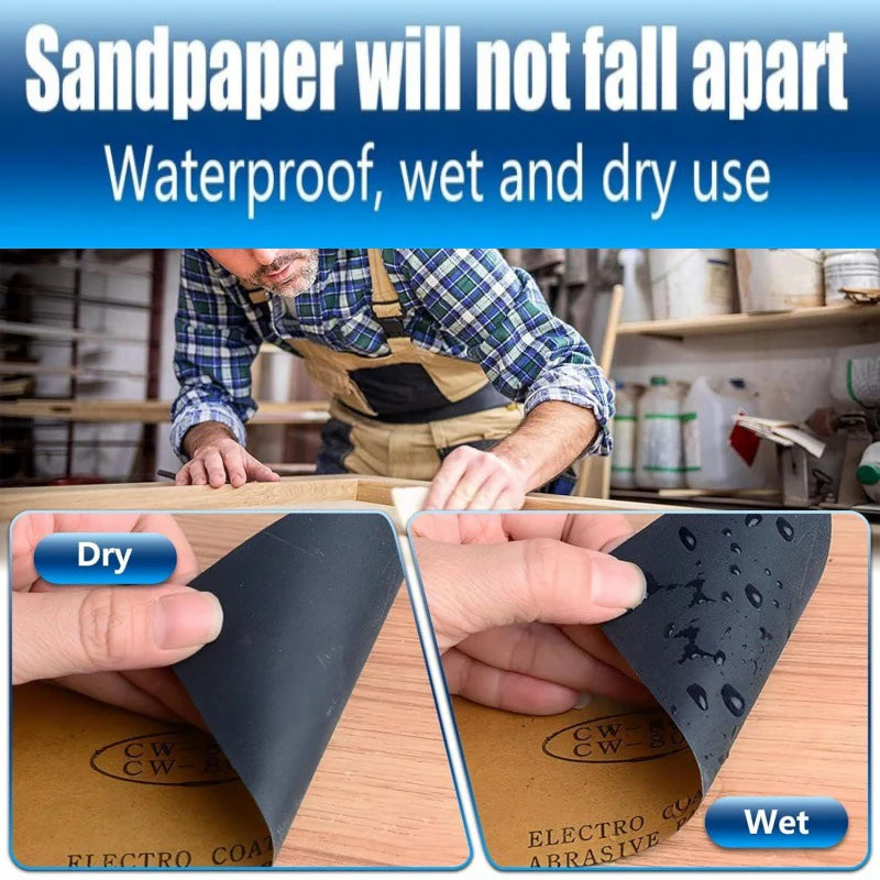 12 24 Wood Sanding Metal Plastic Polishing Sandpaper Wet Dry Paper Qme