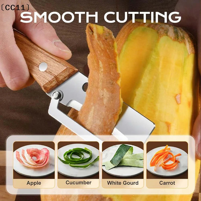 Wooden Multi Functional Vegetable Peeler Kitchen Veggie Fruit Carrot Qme