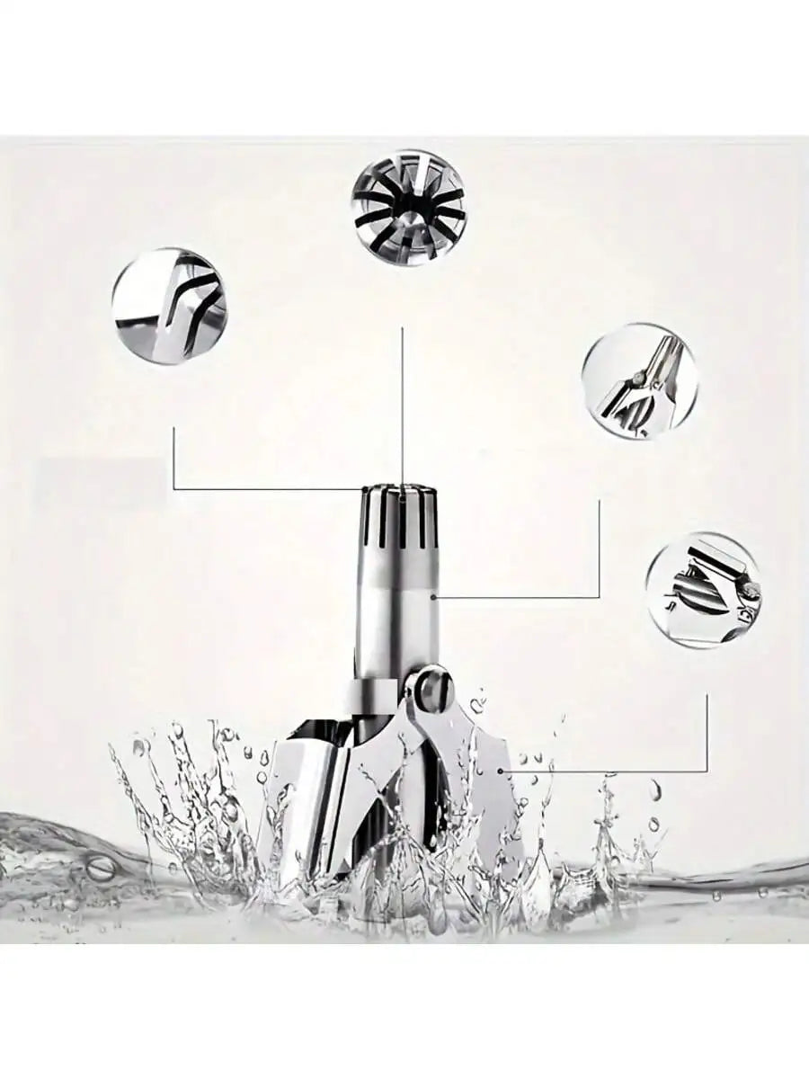 1 Men's Nose Hair Trimmer Manual Stainless Steel Small Round-head Qme