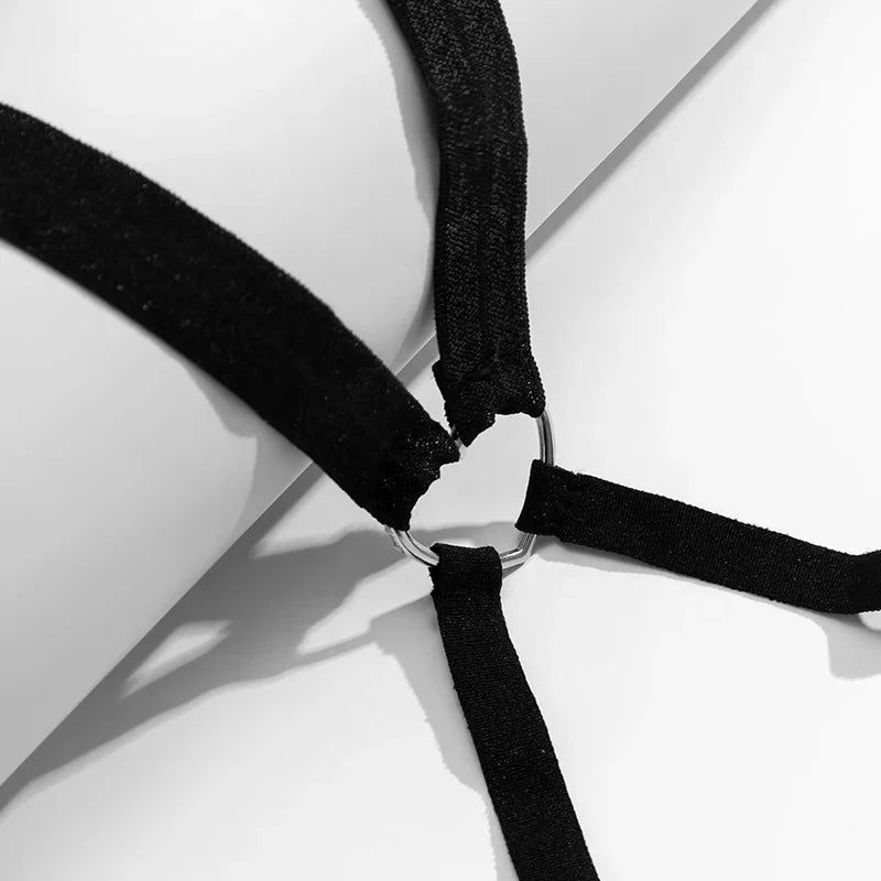 Women Garters Harajuku Gothic Black Harness Elastic Strap Leg Thigh Qme