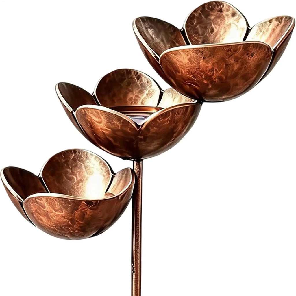 Rain Catcher Garden Stake 3-Layer Flower Outdoor Lawn Decor Bee Qme