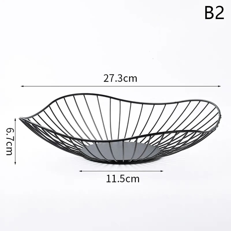 Iron Fruit Basket Container Bowl Home Creative Drain Display Table Qme B2