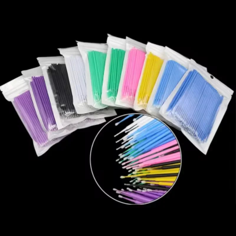100pcs Microbrushes for Eyelash Extension Makeup Brush Swab Disposable Individual Applicators Mascara Eyelashes Brushes Qme