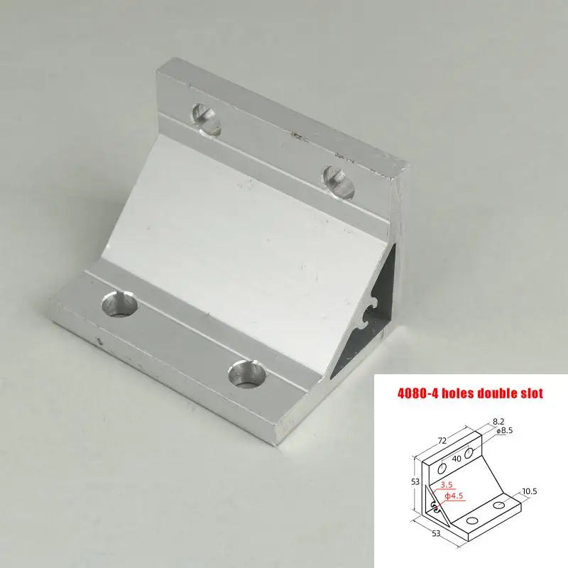 Cast Aluminum 90 Degree Angle Bracket for 20/30/40/45 Series Aluminum Profile Single-slot Connection Joint Industrial Fastener Qme 4080 4holes