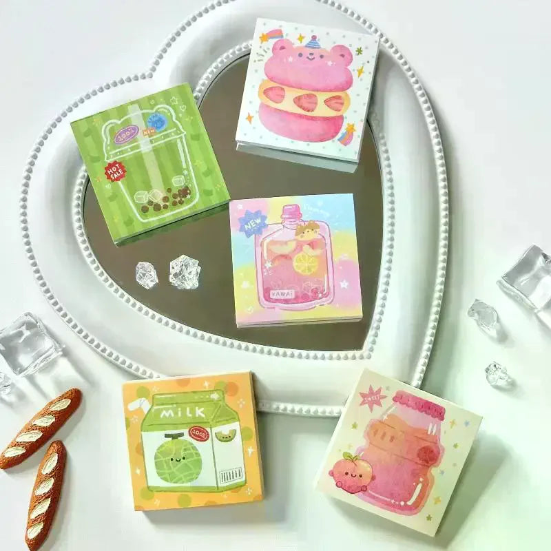 Cute Cartoon Food Series Memo Sticker Message Paper DIY Non Sticky Qme