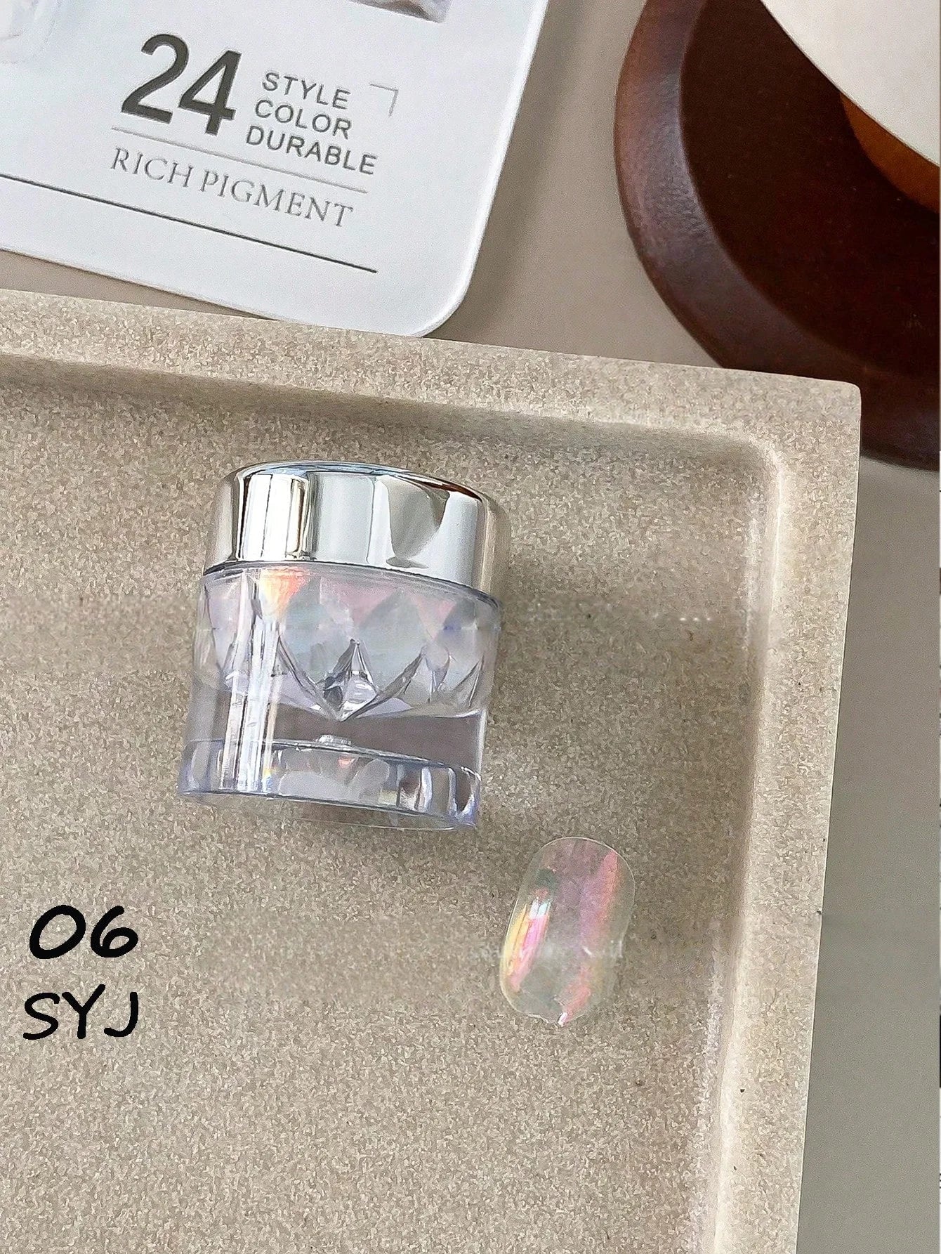 1 High-end Mirror Magic Powder Storage Box Colorful Bright Nail Art