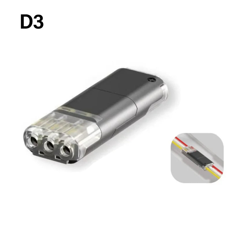 Electric Wire Connector Free Stripping Quick Cable Connectors Dual line Interconnection Detachable Automotive Terminal Connector Qme D3 100PCS