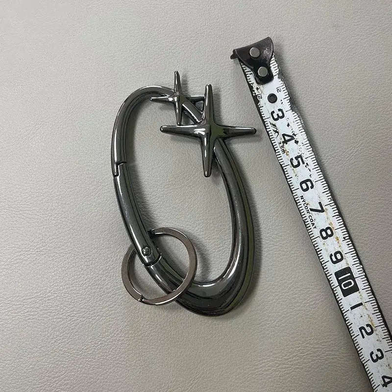 Zinc Alloy Bag Charm Trinkets Keychain Cross Carabiner Keychain Camping Hiking Outdoor Climber Waist Pendant Accessories Gift Qme A5