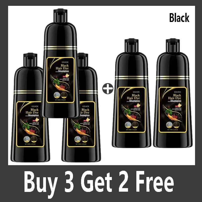 Instant Black Dye Shampoo Black Brown Hair Coloring Natural Herbal Ginseng Hair Repair Shampoo Grey White Hair Dyed Black Qme Buy 3 Get 2 Free
