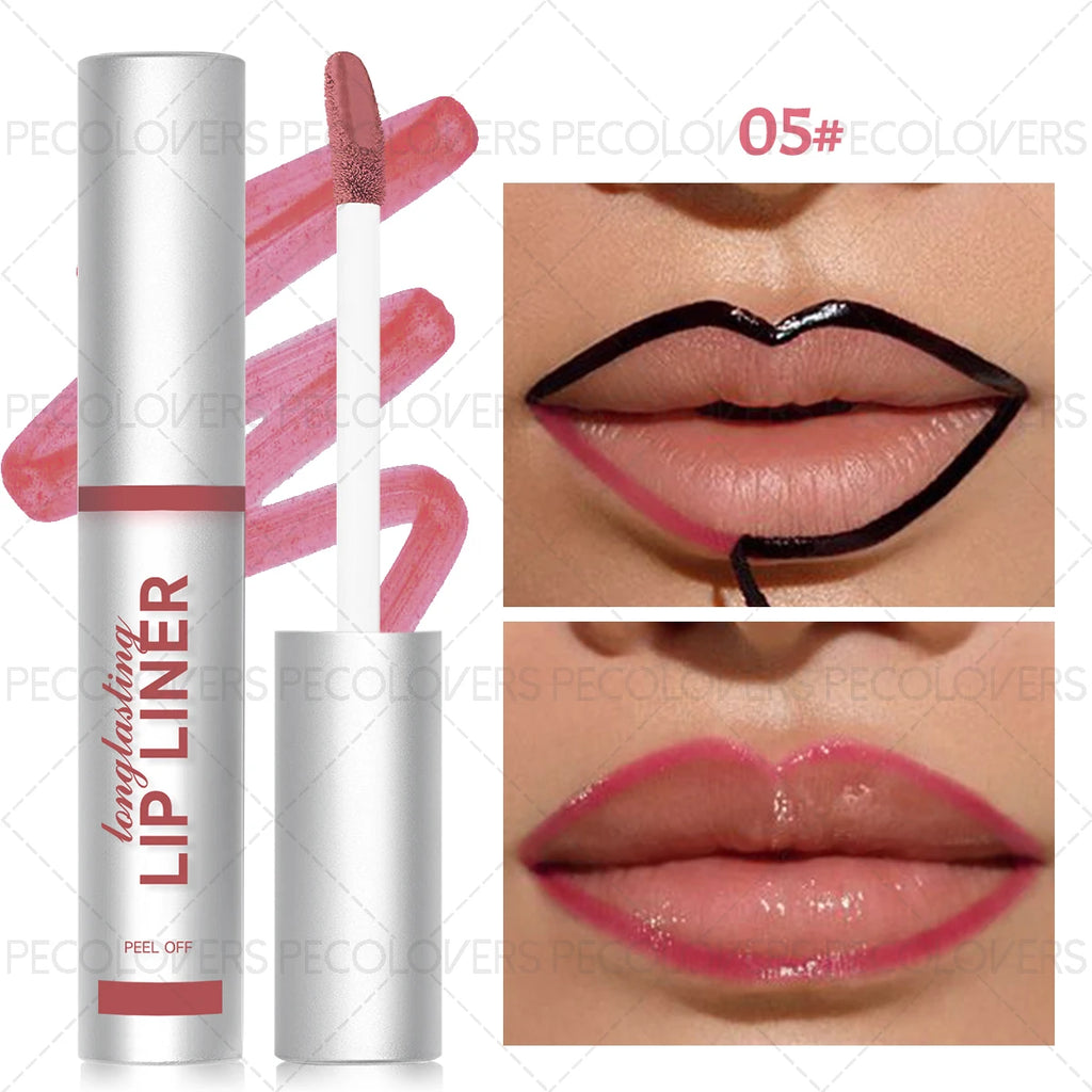 Tear-off Lip Liner Gloss Create Custom Line Waterproof Matte Tint Qme 05