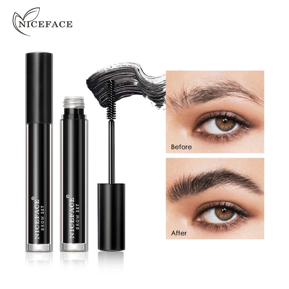 Transparent Eyebrow Gel Brows Wax Waterproof Long-Lasting With 3D Brush Brow Styling Soap Gel For Eyebrows Women's Cosmetics Qme Black