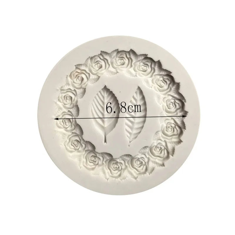1 PC Rosette Leaves Silicone Mold Cake Diy Chocolate Mold Picture Frame Frame Sugar Baking Mold Molding Silicone Qme