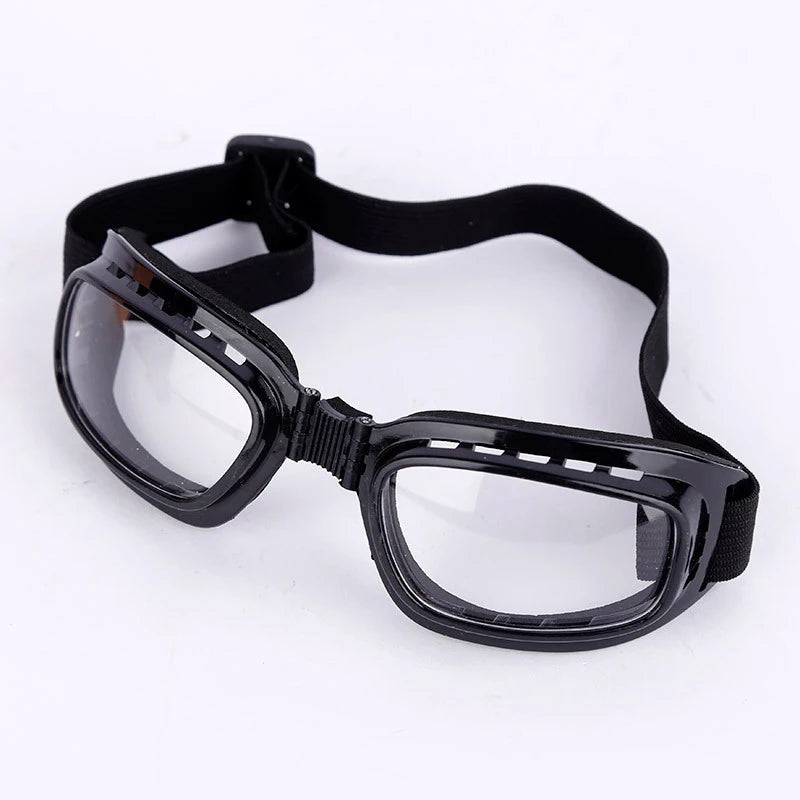 Foldable Vintage Motorcycle Glasses Polarized Outdoor Cycling Sunglasses Ski Goggles Windproof Dustproof UV Protection Glasses Qme Transparent