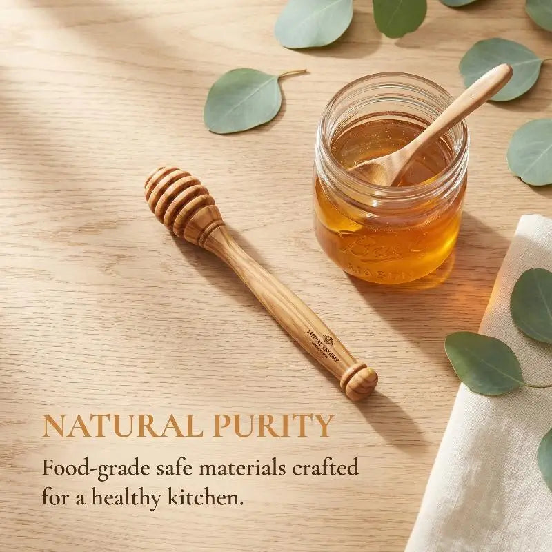 Olive Wooden Honey Dipper Stick Spoon Jars Stirrer Ideal Tea Kitchen Qme