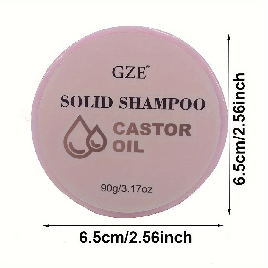 GZE Castor Oil Nourishing Shampoo Bar | Bottle-free Eco-friendly | Shampoo Hydrates & Moisturizes Dull and Dry Hair Qme GZE112