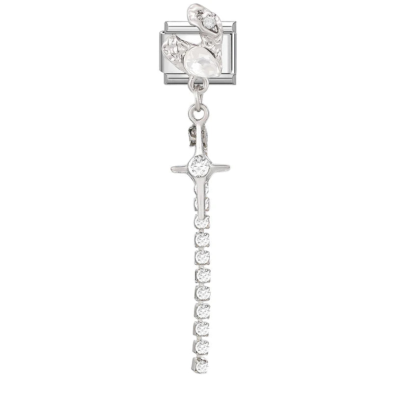 2026 Love Heart Bird Lock Butterfly Bows Long Chain Italian Charm Fit