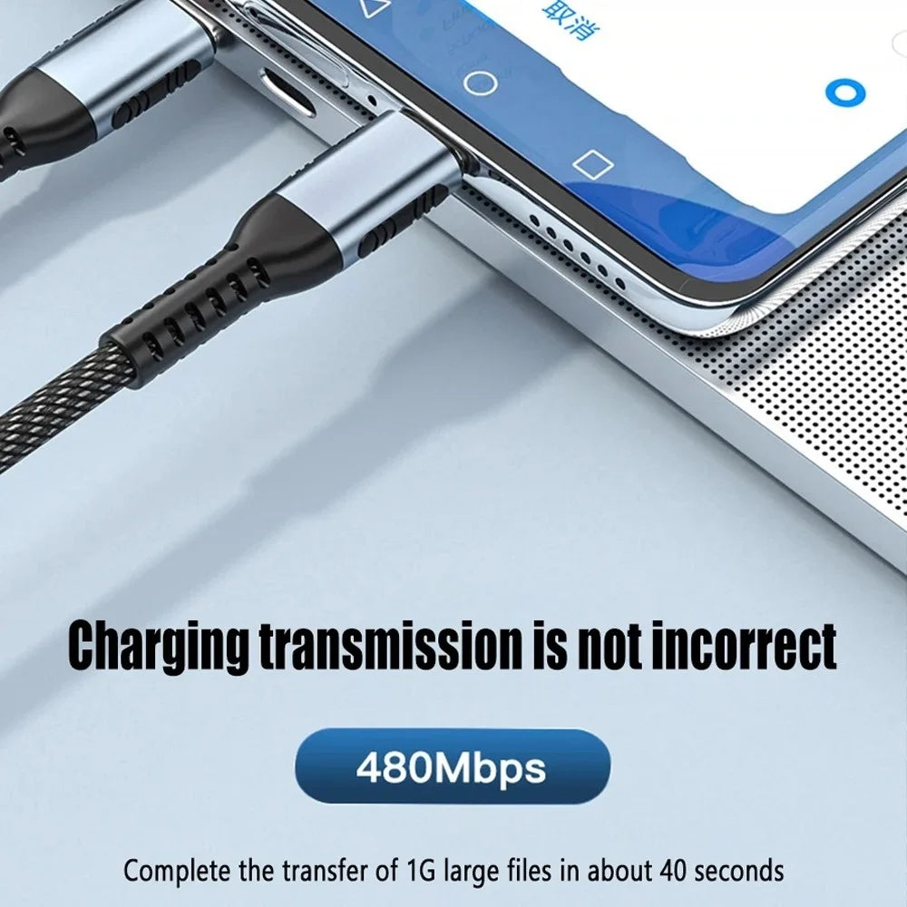 USB C to USB C 100W Cable PD 5A Fast Charging Nylon Braided Type C Cord for Samsung Xiaomi Huawei iPhone 15 Pro Max QC 3.0 Wires Qme