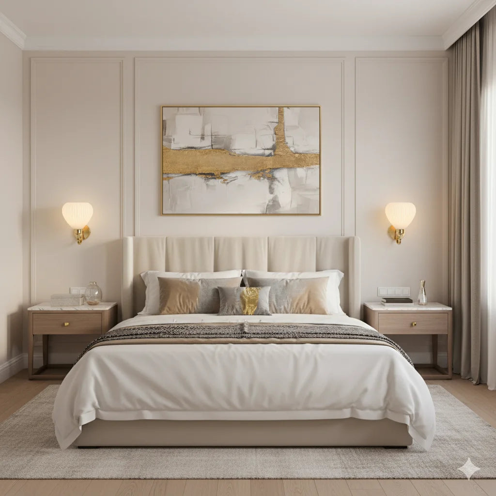 Modern Simple Soft Style Wall Lamp Metal Body Gold Color Bedroom Decor Sconce Light LED Acrylic Lampshade Corridor Wall Lustre Qme