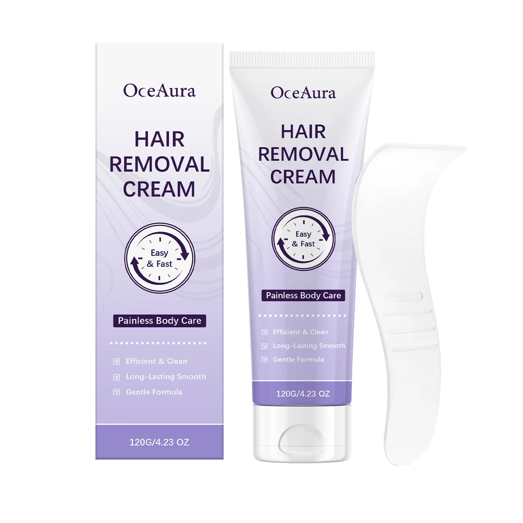 OceAura Hair Removal Cream for Underarm Leg Arm Body Hairs Growth Inhibits Painless Calm Redness Aloe Hydrating Depilatory Cream Qme 120g Boxed