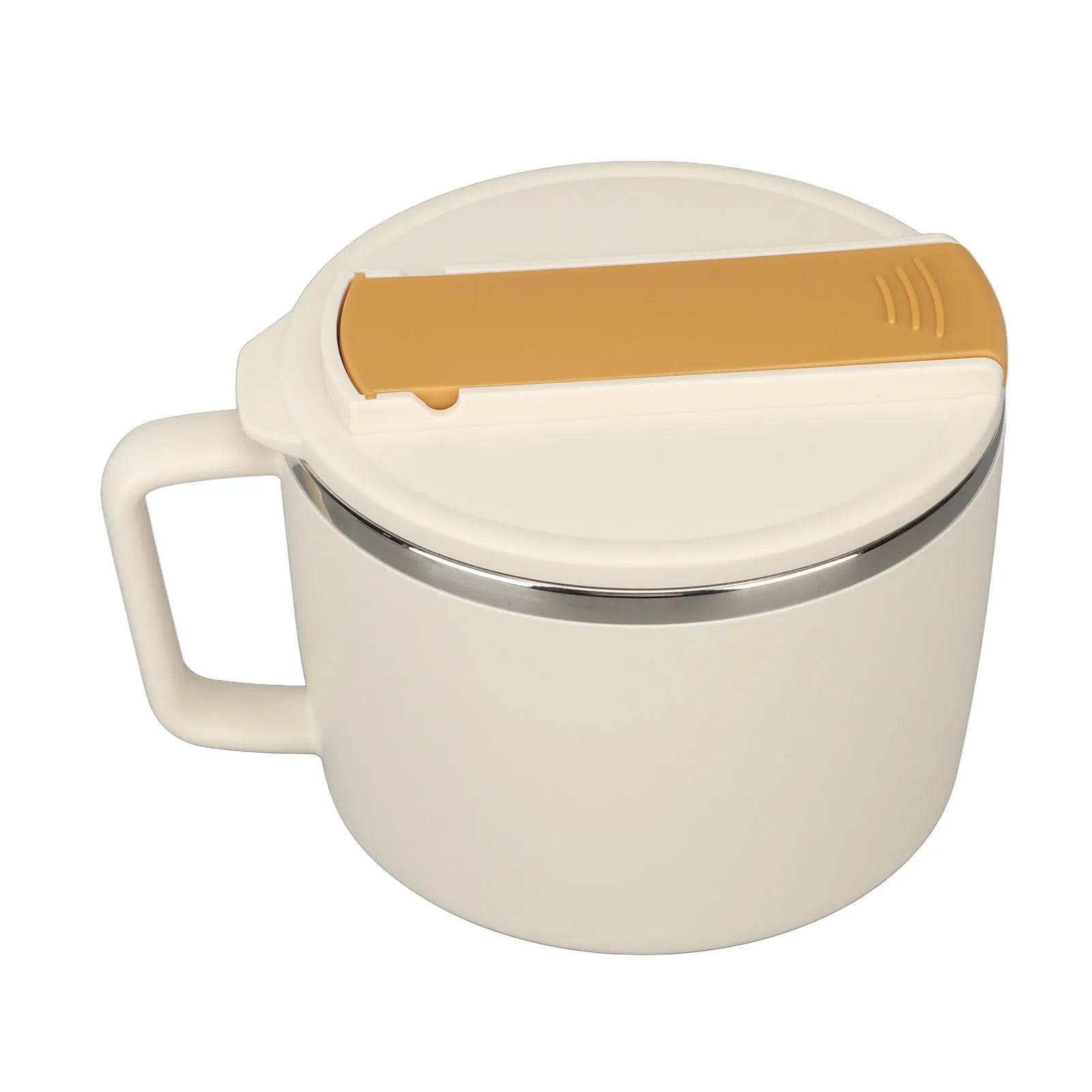 1200ml Stainless Steel Ramen Bowl with Lid Chopsticks Spork Portable Noodle Cup 304 Steel Food Container for Office School Qme