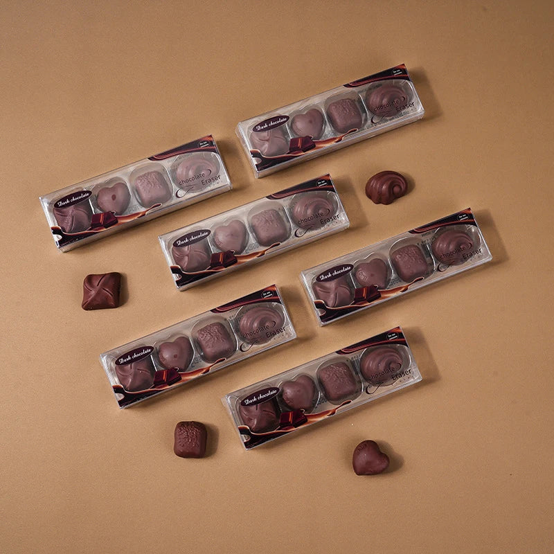 Box Chocolate Design Eraser Student Painting Writing Pencil Qme
