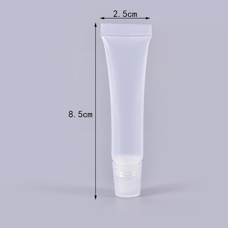 Empty Lipstick Tube Clear Squeeze Container Lip Balm Soft Makeup Gloss Qme