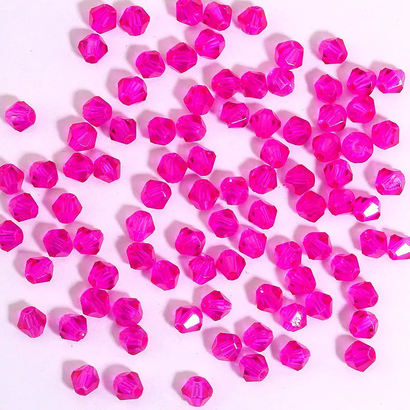 100Pcs 4MM Glass Beads Bicone Shaped Beads Faceted Crystal Beads for Jewelry Making Bracelet Necklace Earrings DIY Beading Qme 1 4MM-100PCS