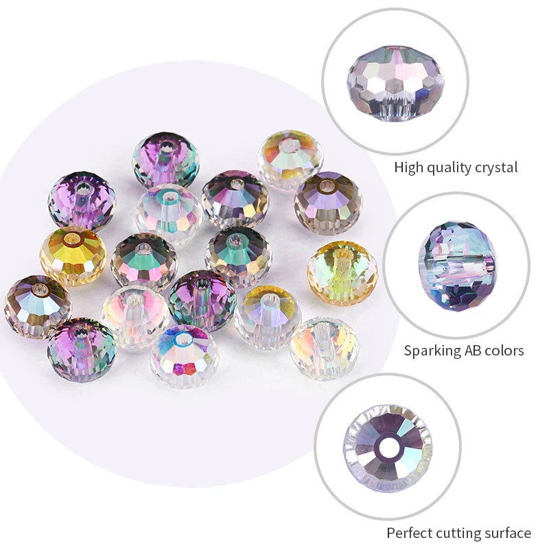 6mm 8mm Austria Crystal Beads 96 Faceted Round Loose Spacer Beads Qme