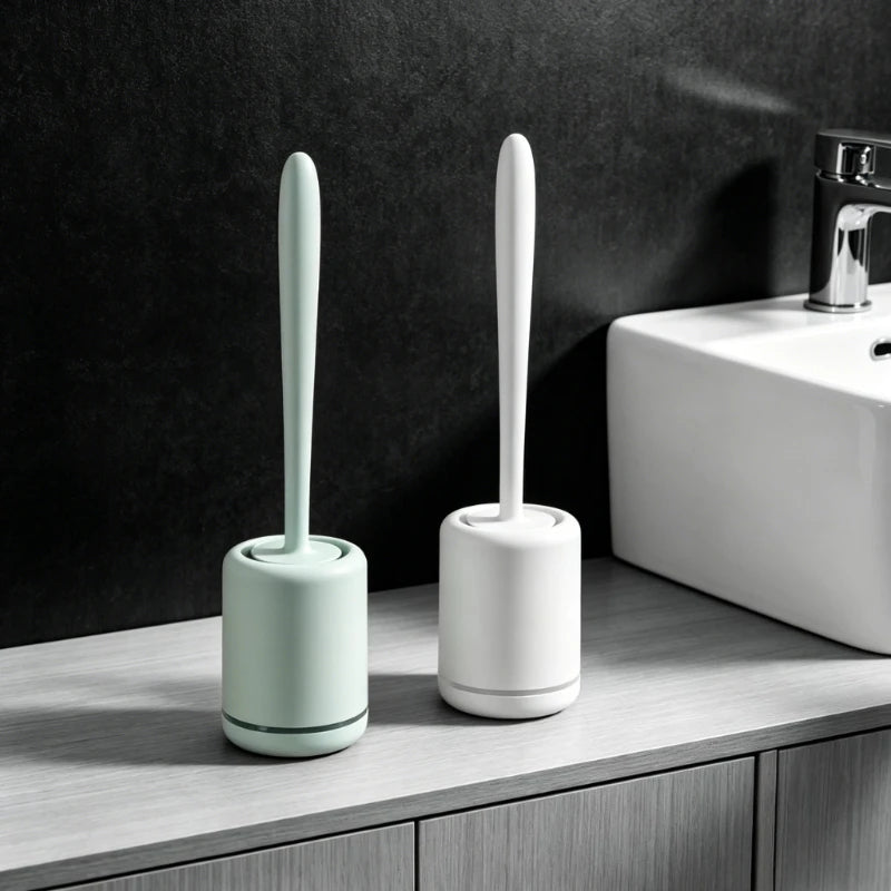 Silicone Toilet Brush, Soft Bristle Bathroom Cleaning Brush, Wall Mounted Quick Drying No Water Accumulation Toilet Cleaner Qme