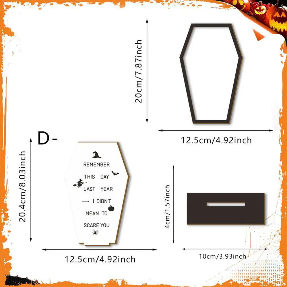 Halloween Table Sign Coffin Wooden Decor Message Board Display Qme White China Mainland