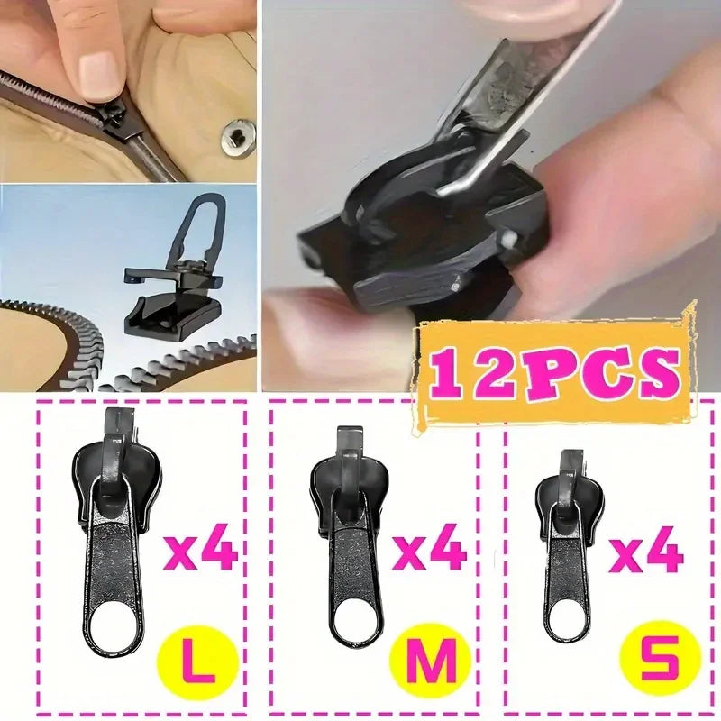 Fixed Zipper Repair Kit, Zipper Slider Repair Kit, Fixed Zipper Detachable Rescue Replacement Kit, Jacket Instant Zipper Set, Qme