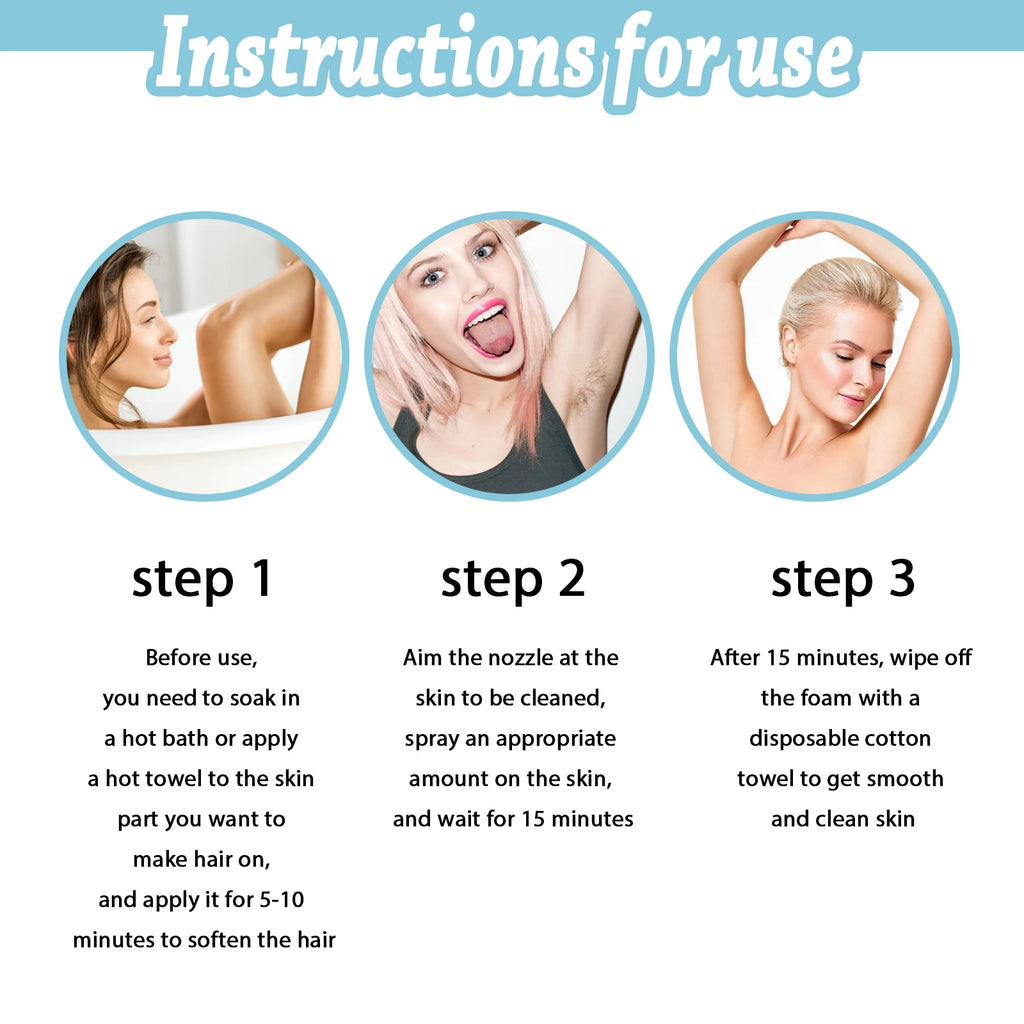 Hair Removal Spray Hair Growth Inhibitor Natural Painless Depilatory Spray Body Armpit Private Parts Hair Remover for Smooth Ski Qme